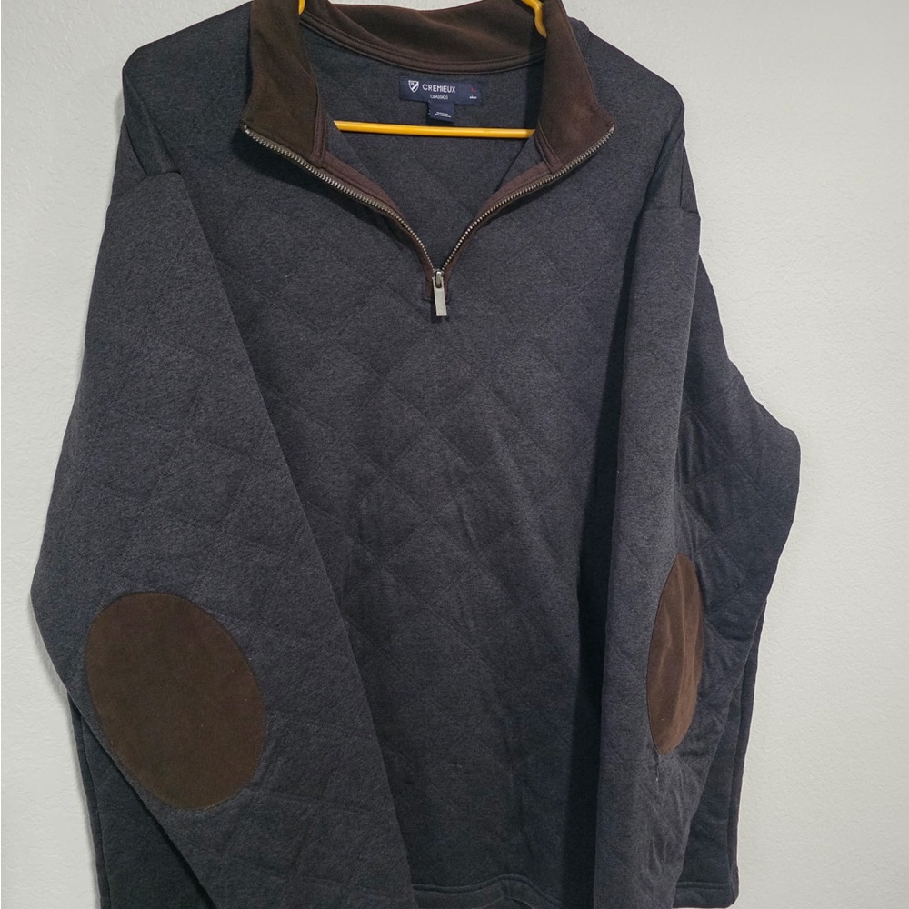 Daniel Cremieux Gray Quilted Jacket with Brown Accents